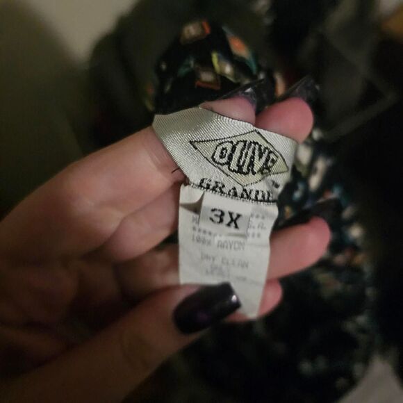 Vintage retro 70s 80s patterned plus size a-line skirt - Picture 4 of 5